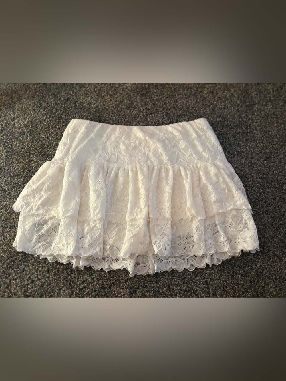 White Lace Ruffle Women’s Shorts